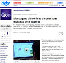 Mat�ria no Jornal da Globo sobre E-farsas e os boatos da web!