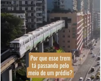 Linha do trem passa por dentro de um prédio na China! Será verdade?