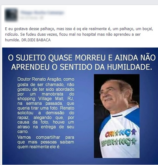 Renato Aragão pede a demissão de manobrista que queria uma foto sua!