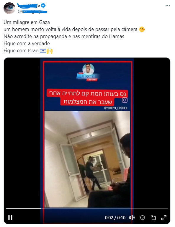 Integrante do Hamas deixou de se fingir de morto após passar pela câmera de TV em hospital? 