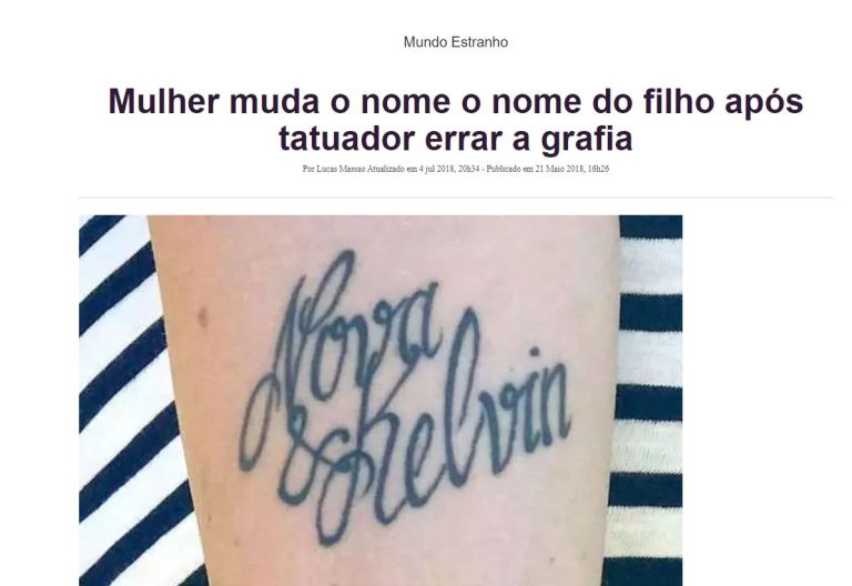 Mãe sueca muda o nome do filho após tatuador errar a grafia! Será verdade?