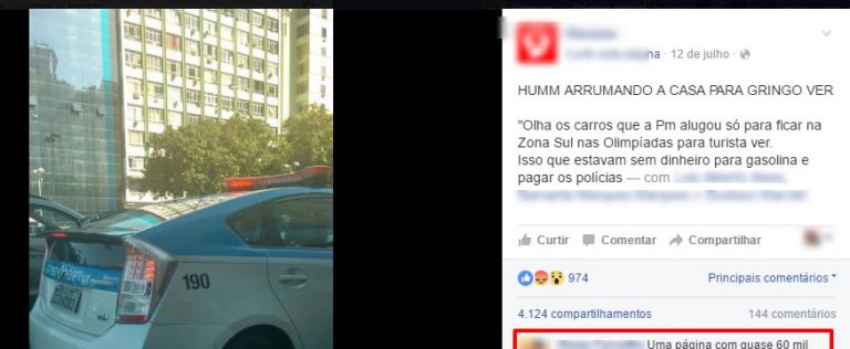 PM do Rio alugou carros de luxo para ficar bonita para os gringos?