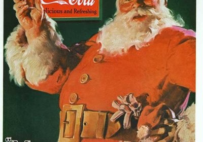 A primeira ilustração oficial da Coca-Cola usando o Papai Noel!