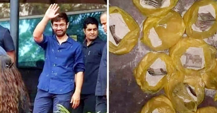 O ator indiano Amir Khan doou pacotes de 1 quilo de farinha com 15 mil rúpias dentro?