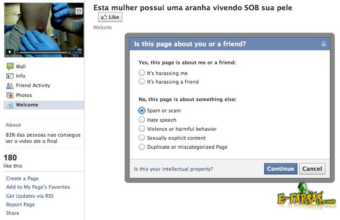 Falsa página do Facebook solicitando instalação de plugin malicioso!