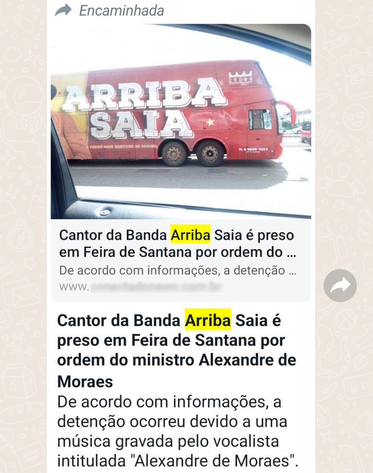A banda Arriba Saia foi presa na Bahia por causa da música “Alexandre de Moraes”?