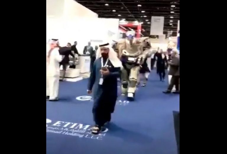 Rei do Bahrein possui um robô equipado com câmeras e armas de fogo de guarda-costas?