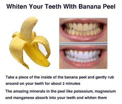 Versão em inglês de clarear os dentes com casca de banana!