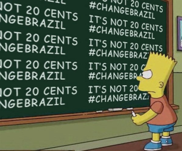 Os Simpsons poderá ter um episódio sobre as manifestações no Brasil. Verdadeiro ou falso? 
