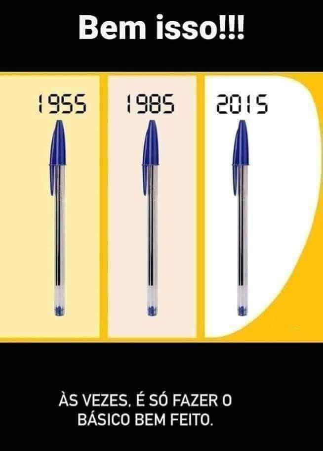 O design da caneta BIC não teve alterações desde 1955?