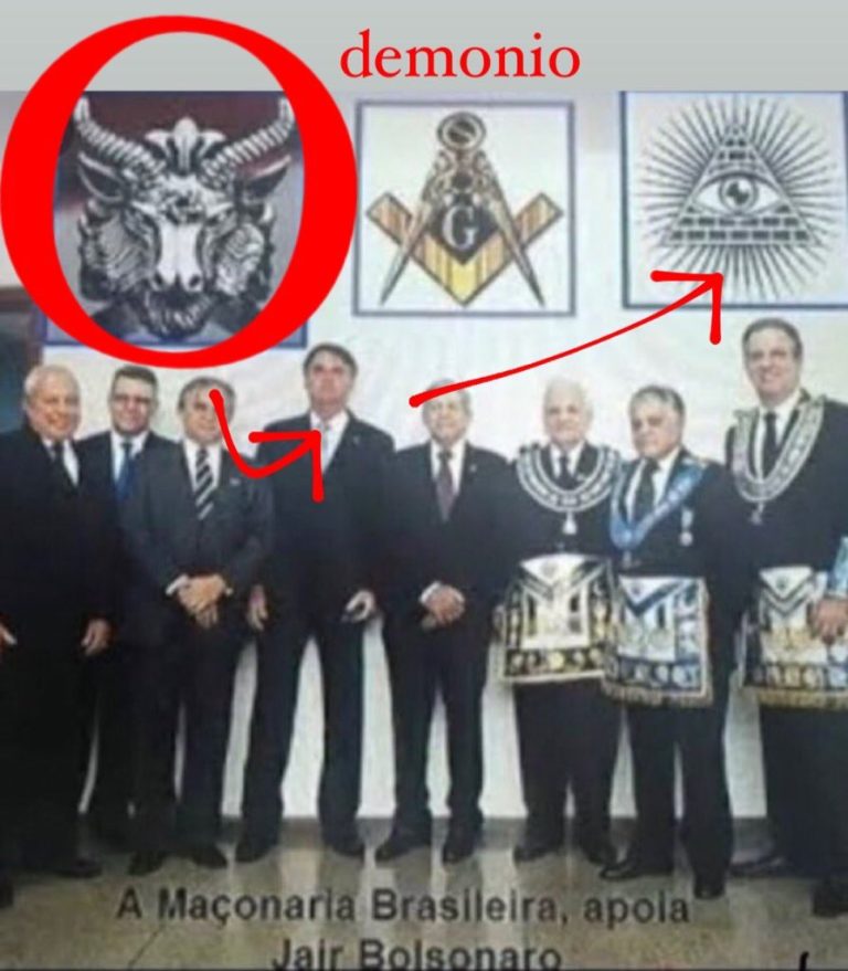 Bolsonaro posou em foto na maçonaria em frente a um quadro de Baphomet?