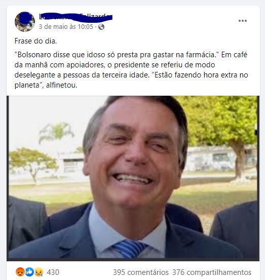 Bolsonaro disse que os idosos estão fazendo hora extra no planeta?