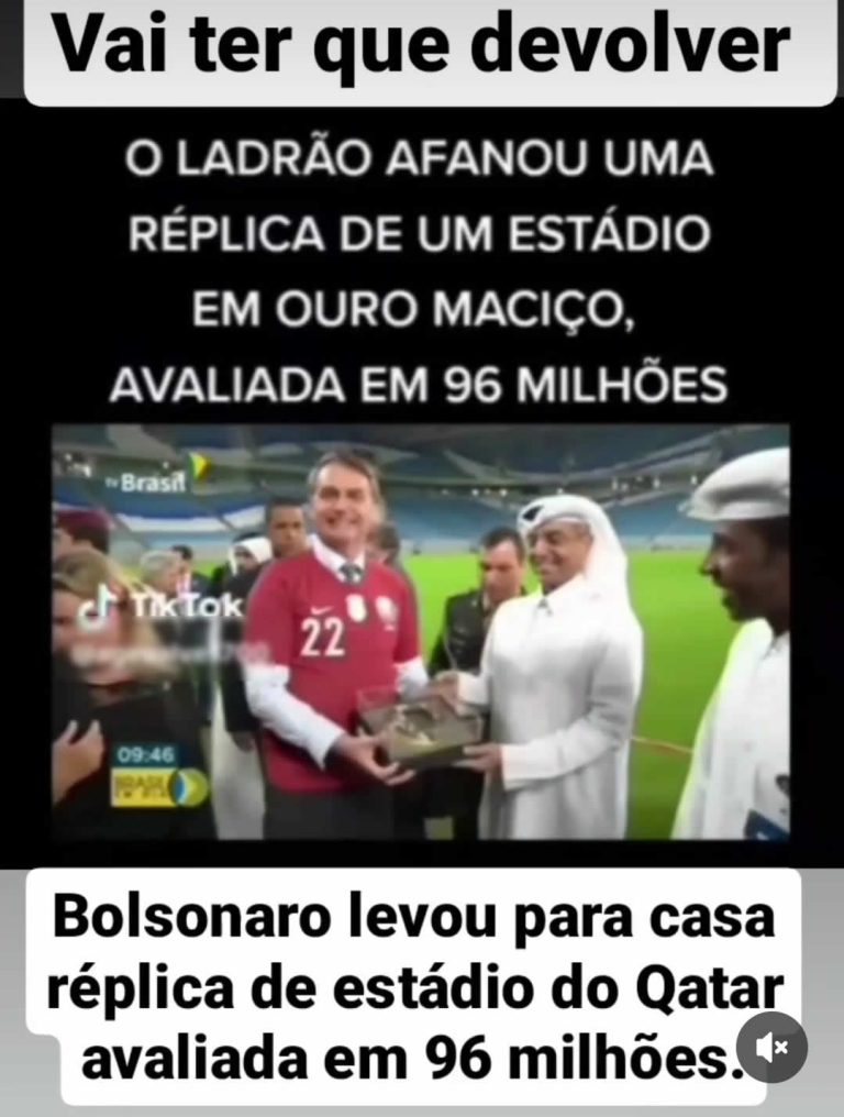 Bolsonaro roubou a réplica de um estádio avaliada em 96 milhões?