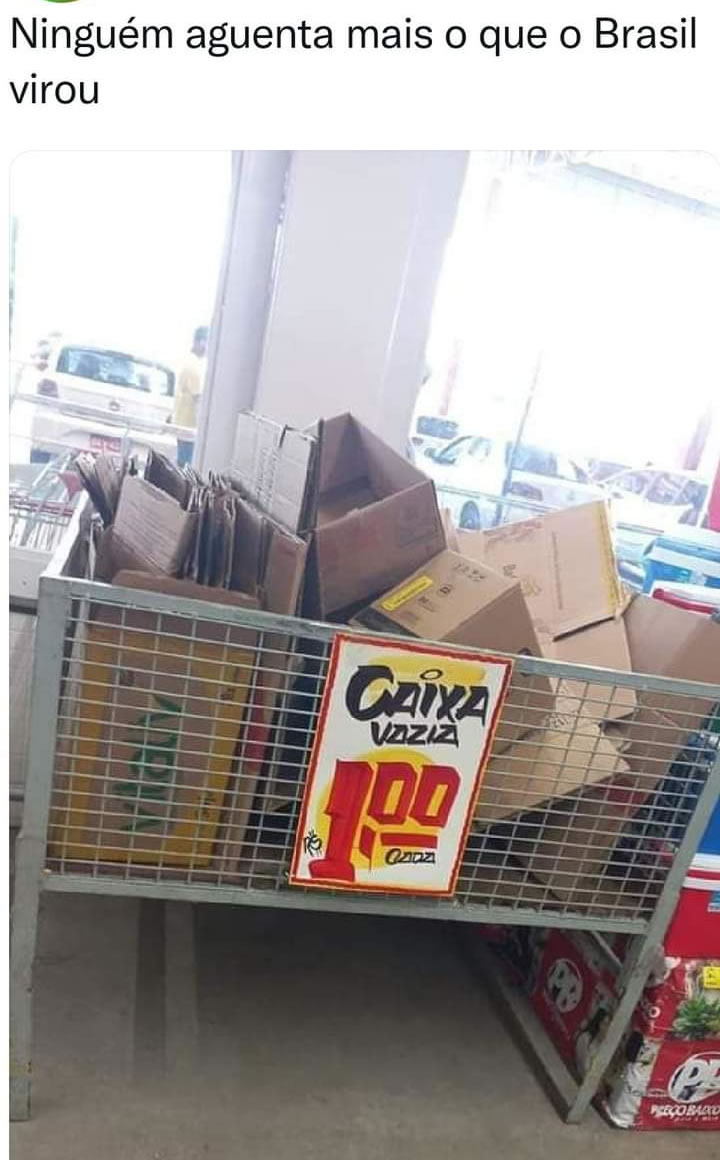 Um supermercado anunciou a venda de caixas de papelão vazias por R$1?