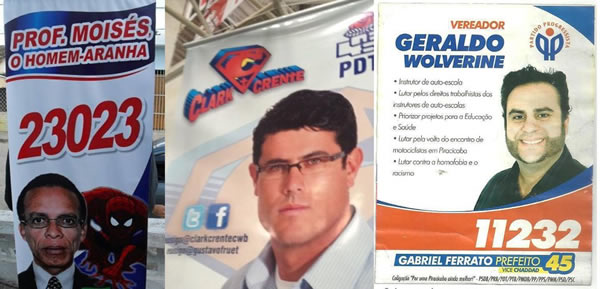 “Homem-aranha”, “Clark Crente” e “Wolverine”: candidatos às eleições! Será?