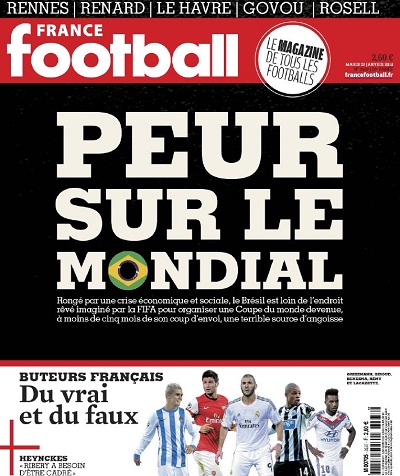 Mundial do Medo: Revista France Football reclama da Copa no Brasil