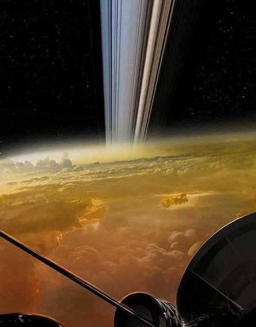 Foto tirada pela sonda Cassini duas semanas atrás mostra a atmosfera de Saturno! Será?