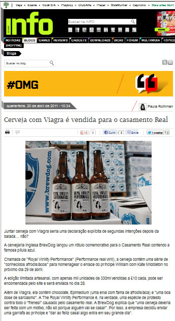 Noticia da cerveja com viagra na Info