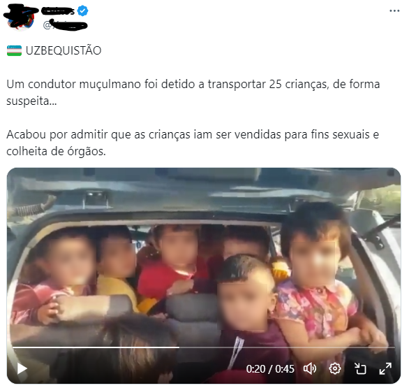 Um muçulmano foi detido transportando 25 crianças para tráfico humano?