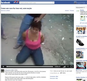 Vídeo de uma mulher sendo decapitada iniciou uma discussão sobre o que pode ser publicado na rede social! (foto: Reprodução/Facebook)