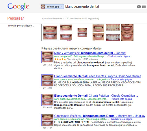 Busca no Google Imagens sobre os dentes brancos!