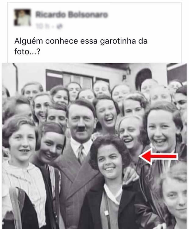 Dilma Rousseff aparece ao lado de Adolf Hitler! Será verdade? (foto: Reprodução/Facebook)