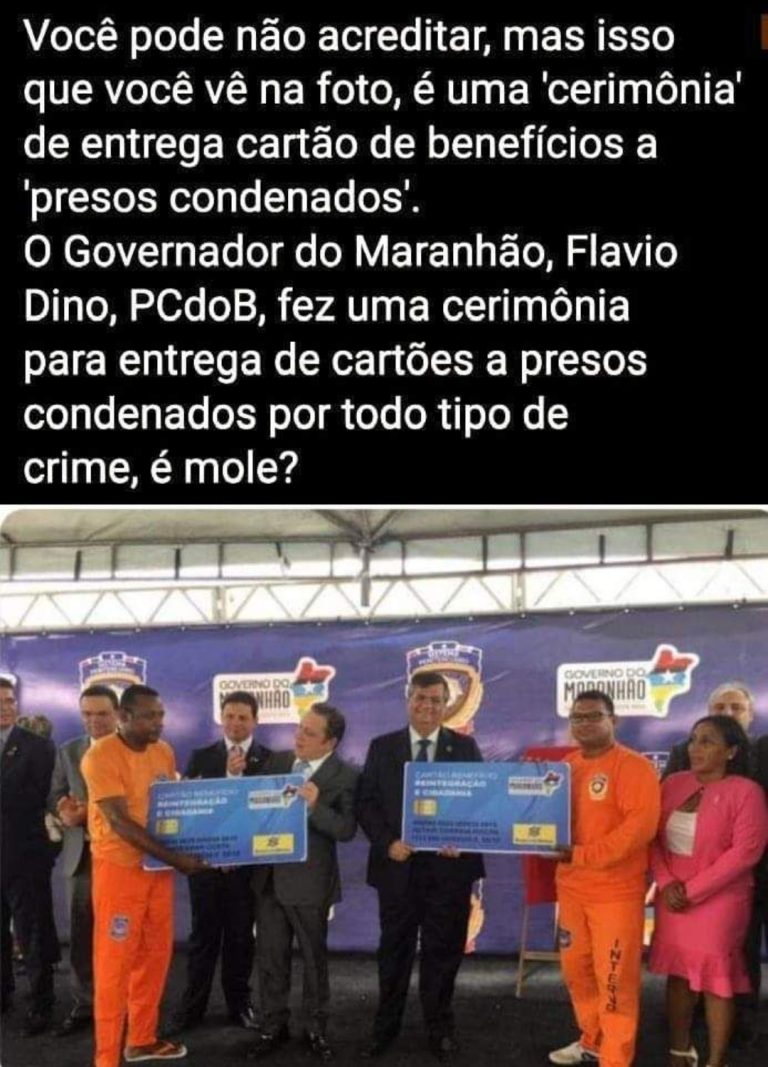 É verdade que o ministro da Justiça Flávio Dino criou um cartão de benefícios para presos quando era governador?