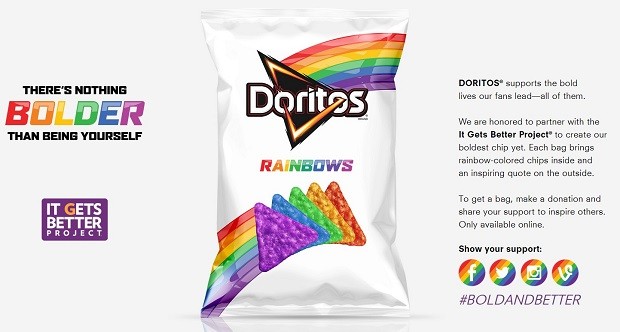 O Doritos lançou um salgadinho colorido para os gays?