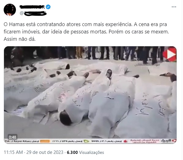 É verdade que o Hamas contratou atores para se fingirem de mortos?