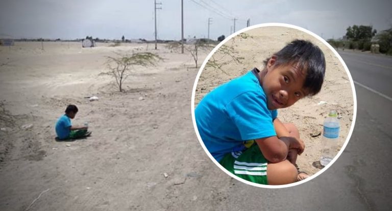 Um menino com Síndrome de Down foi abandonado numa estrada no Peru?