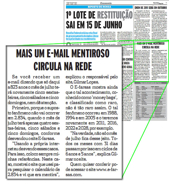 E-farsas.com é referência no jornal Expresso Popular