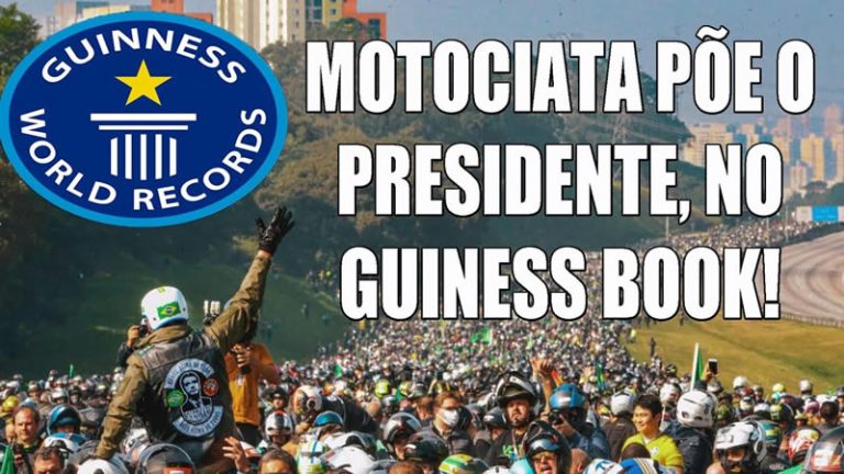 Motociata com a participação de Bolsonaro teve mais de 1 milhão de motos e vai entrar pro Guinness?