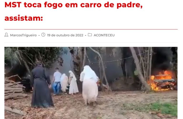 Vândalos do MST incendiaram carros de padre e de freiras em Eldorado do Carajás?