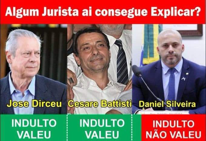 Por que o indulto valeu para José Dirceu e Cesare Battisti e não vale para Daniel Silveira?