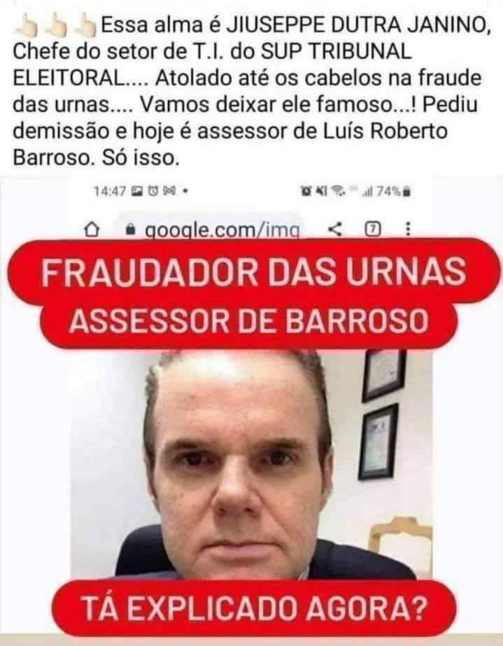 Assessor do ministro Barroso pediu demissão após fraudar as urnas eletrônicas?