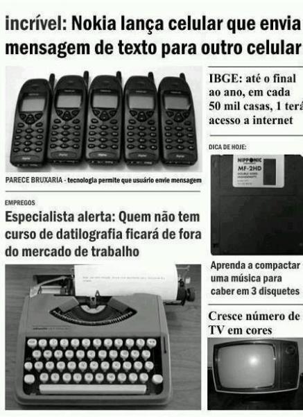 Jornal antigo mostra celular Nokia que envia mensagens!