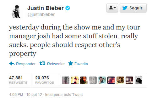 Justin Bieber reclama no Twitter sobre o roubo de seu Laptop! (reprodução)
