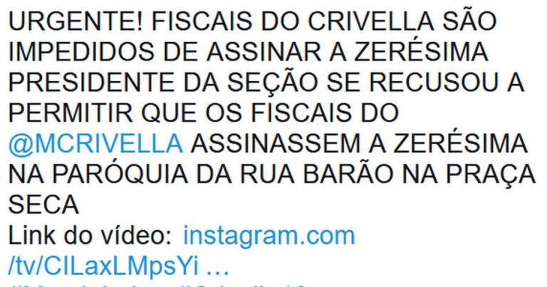 Fiscais foram impedidos de assinar a zerésima de urna no Rio de Janeiro?