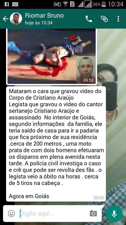 Funcionários que vazaram imagens de Cristiano Araújo morto são demitidos  por justa causa