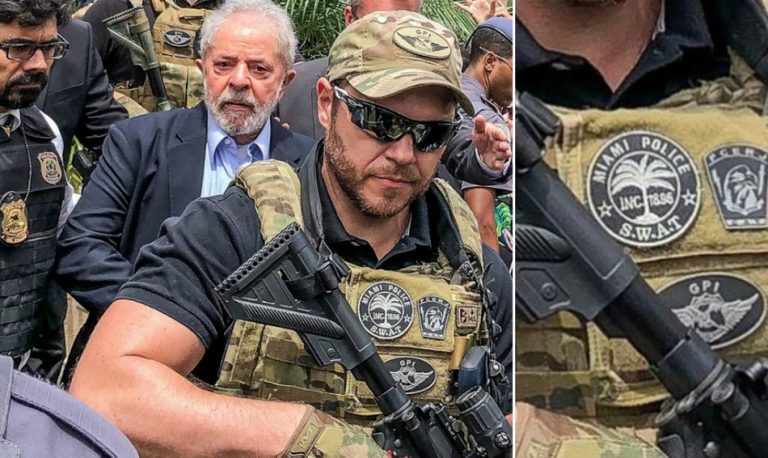 O ex-presidente Lula foi escoltado por um agente norte-americano da SWAT?