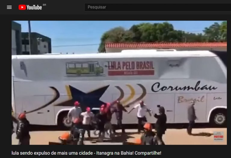 O ônibus com a comitiva do Lula acabou de ser expulso pelo povo de Itanagra, na Bahia?