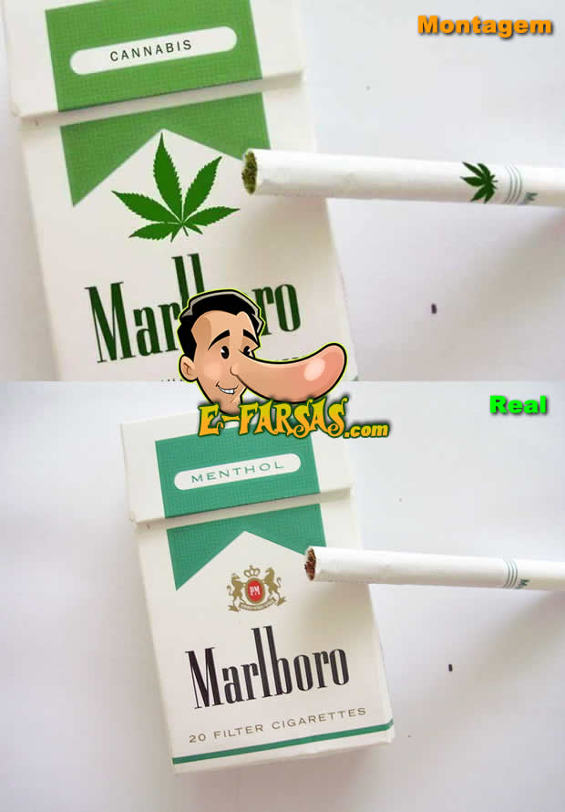 Montagem com a embalagem do cigarro Marlboro Mentolado!