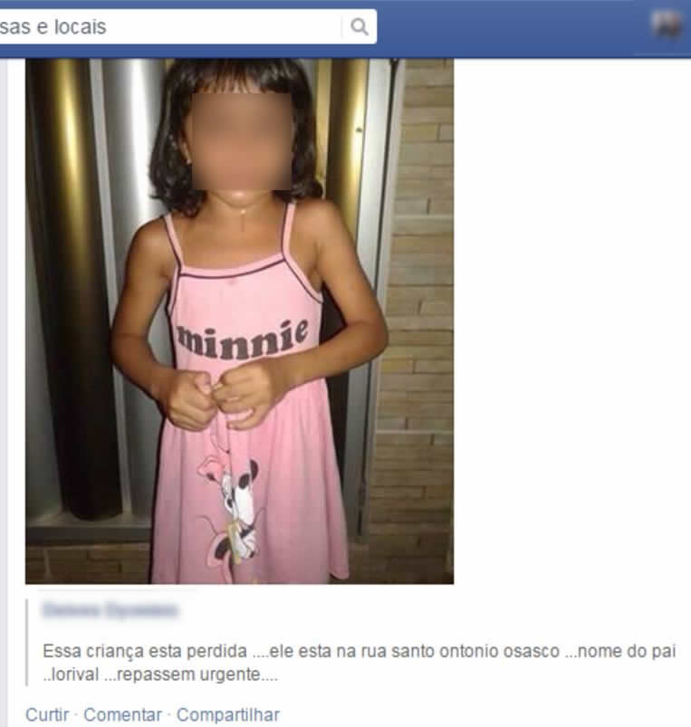 Ajuda na web para menina desaparecida é real?