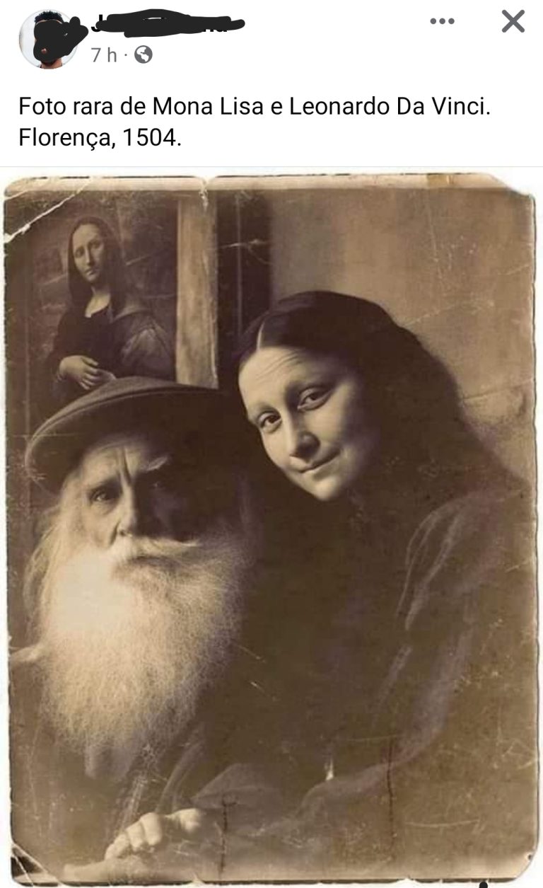 A rara foto da Mona Lisa ao lado do Leonardo da Vinci é verdadeira ou falsa?