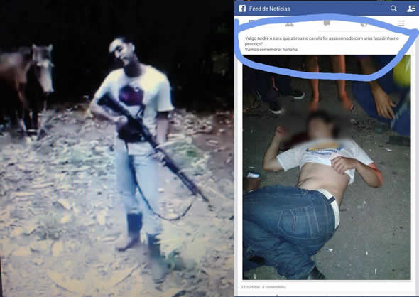 Homem que matou o cavalo a tiro aparece morto no dia seguinte! Será? (fotos: Reprodução/Facebook)