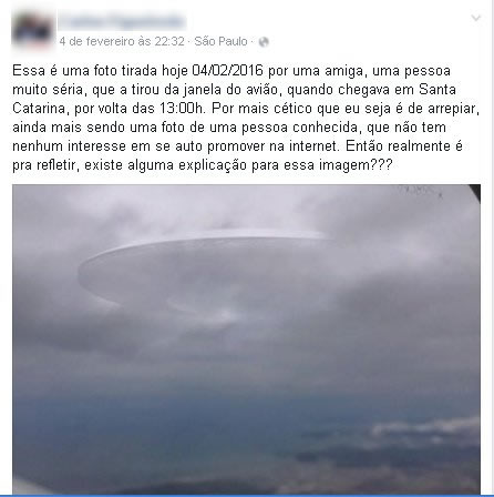 Postagem feita no Facebook mostra nave mãe sobrevoando Santa Catarina! Será verdade? 