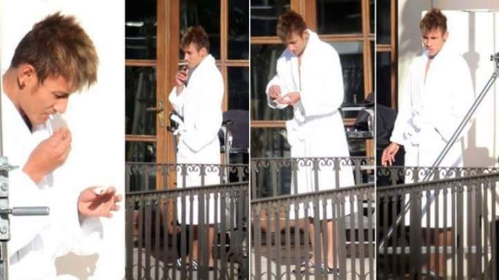 Jogador Neymar é flagrado fumando um cigarrinho que passarinho não fuma! Será verdade? (foto: Reprodução/Facebook) 