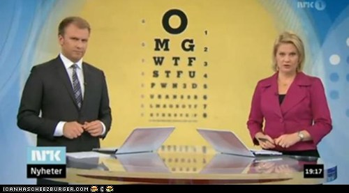 Telejornal exibe teste de visão com siglas de palavrões em inglês!