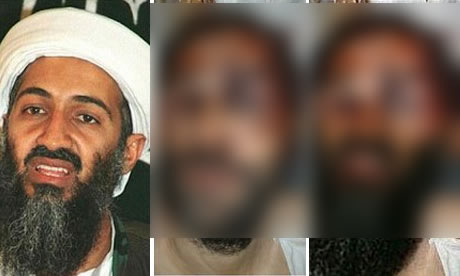 Montagem com a foto de Osama Bin Laden