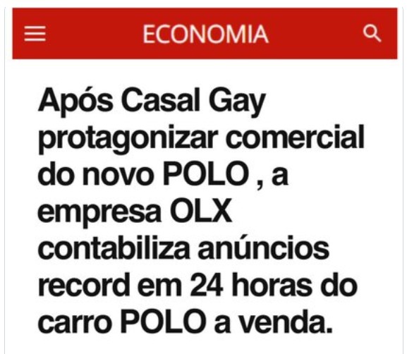 É verdade que a OLX teve recorde de anúncios de venda de Polo depois de comercial com casal gay?